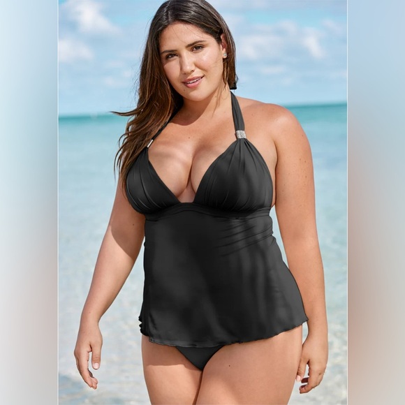 VENUS Black Halter Tankini size 12 NWOT - Picture 14 of 15